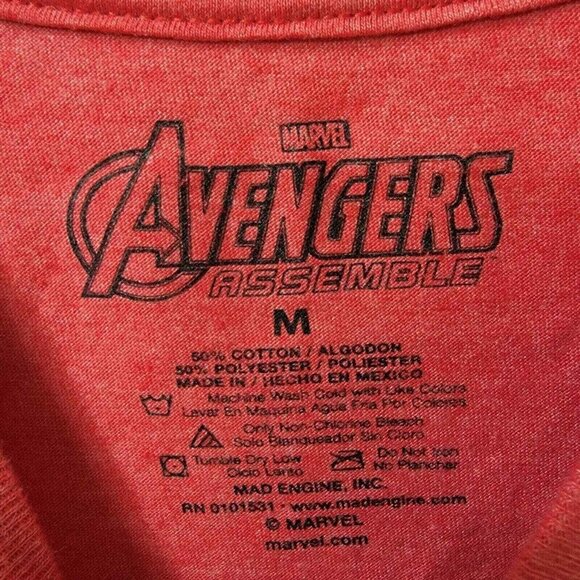 Avengers T Shirt Mens Medium‎ red Short Sleeve Iron Man cotton Blend Comfort - Picture 4 of 6